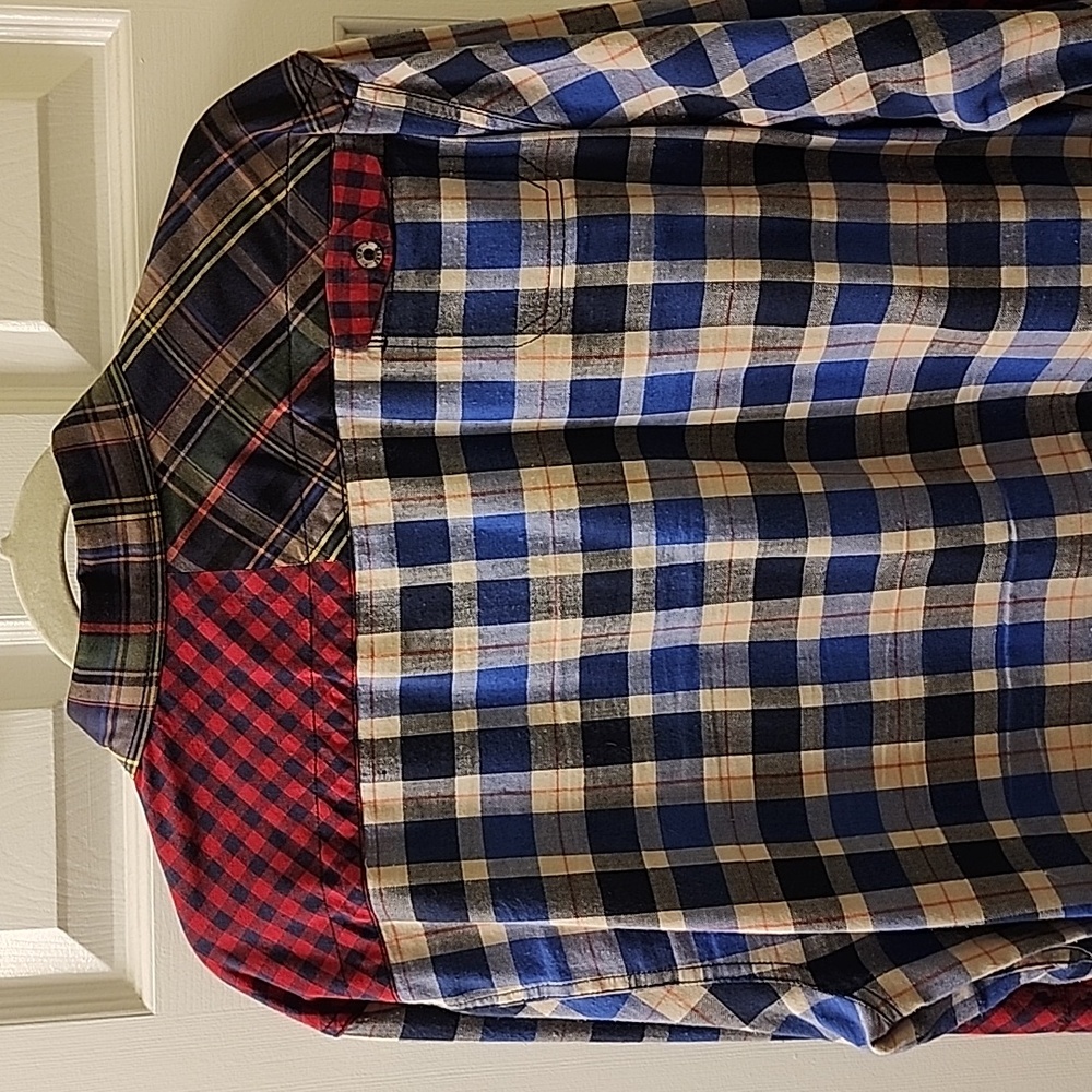 Patchwork Button-Up Shirt - image 2